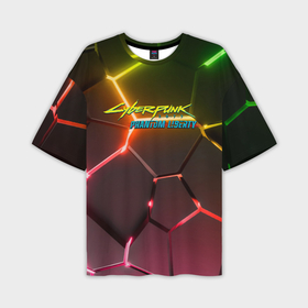 Мужская футболка oversize 3D с принтом Cyberpunk  2077 phantom liberty  logo neon в Курске,  |  | 