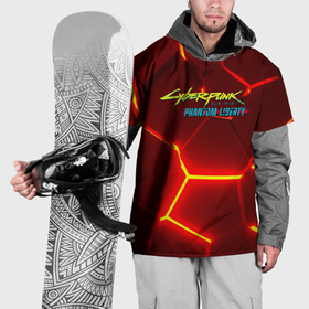 Накидка на куртку 3D с принтом Киберпанк призрачная свобода красный неон в Курске, 100% полиэстер |  | 