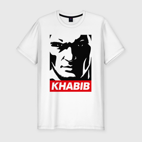 Мужская футболка хлопок Slim с принтом Obey Khabib в Белгороде, 92% хлопок, 8% лайкра | приталенный силуэт, круглый вырез ворота, длина до линии бедра, короткий рукав | 