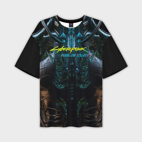 Мужская футболка oversize 3D с принтом Cyberpunk  2077 phantom liberty cyborg в Курске,  |  | 