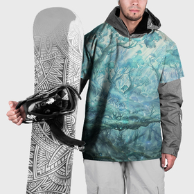 Накидка на куртку 3D с принтом Сказочный лесной пейзаж в Тюмени, 100% полиэстер |  | 