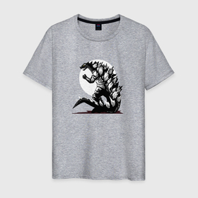 Мужская футболка хлопок с принтом Годзилла мифический ящер в Петрозаводске, 100% хлопок | прямой крой, круглый вырез горловины, длина до линии бедер, слегка спущенное плечо. | 