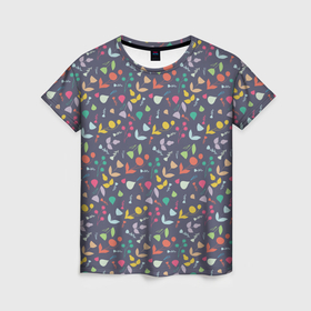 Женская футболка 3D с принтом Милые листочки в Кировске, 100% полиэфир ( синтетическое хлопкоподобное полотно) | прямой крой, круглый вырез горловины, длина до линии бедер | 