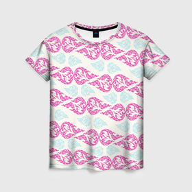 Женская футболка 3D с принтом Violet fire в Белгороде, 100% полиэфир ( синтетическое хлопкоподобное полотно) | прямой крой, круглый вырез горловины, длина до линии бедер | 
