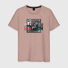 Мужская футболка хлопок с принтом Vintage Violence в Петрозаводске, 100% хлопок | прямой крой, круглый вырез горловины, длина до линии бедер, слегка спущенное плечо. | 
