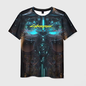 Мужская футболка 3D с принтом Cyberpunk 2077 phantom liberty   cyborg в Курске, 100% полиэфир | прямой крой, круглый вырез горловины, длина до линии бедер | Тематика изображения на принте: 