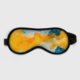 Маска для сна 3D с принтом Облачные жёлтые и синие краски в городе Новоалтайск, внешний слой — 100% полиэфир, внутренний слой — 100% хлопок, между ними — поролон |  | 