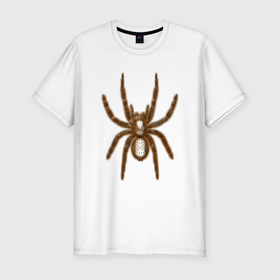 Мужская футболка хлопок Slim с принтом Лохматый паук в Кировске, 92% хлопок, 8% лайкра | приталенный силуэт, круглый вырез ворота, длина до линии бедра, короткий рукав | 