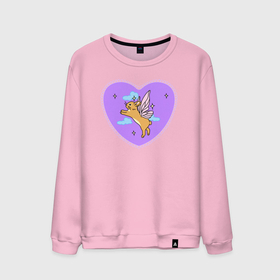 Мужской свитшот хлопок с принтом Фиолетовое сердце и кролик с крыльями в Курске, 100% хлопок |  | Тематика изображения на принте: 