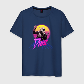 Мужская футболка хлопок с принтом Dune retro game в Курске, 100% хлопок | прямой крой, круглый вырез горловины, длина до линии бедер, слегка спущенное плечо. | Тематика изображения на принте: 