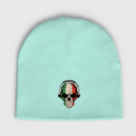 Мужская шапка демисезонная с принтом Italy skull music в Тюмени,  |  | 
