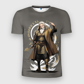 Мужская футболка 3D Slim с принтом Бог Odin    мифы древних славян в Петрозаводске, 100% полиэстер с улучшенными характеристиками | приталенный силуэт, круглая горловина, широкие плечи, сужается к линии бедра | 