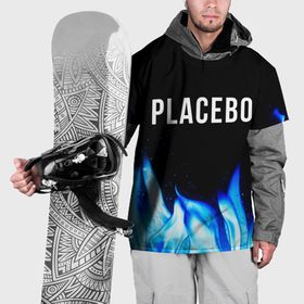 Накидка на куртку 3D с принтом Placebo blue fire в Новосибирске, 100% полиэстер |  | 