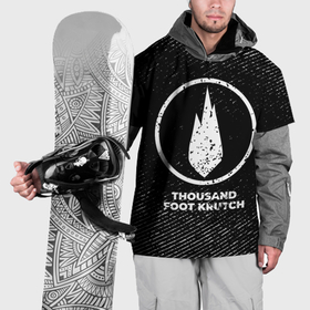Накидка на куртку 3D с принтом Thousand Foot Krutch с потертостями на темном фоне в Курске, 100% полиэстер |  | 
