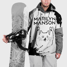 Накидка на куртку 3D с принтом Marilyn Manson рок кот на светлом фоне в Петрозаводске, 100% полиэстер |  | Тематика изображения на принте: 