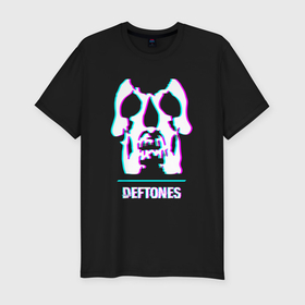 Мужская футболка хлопок Slim с принтом Deftones glitch rock в Кировске, 92% хлопок, 8% лайкра | приталенный силуэт, круглый вырез ворота, длина до линии бедра, короткий рукав | 