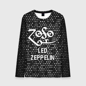Мужской лонгслив 3D с принтом Led Zeppelin glitch на темном фоне в Курске, 100% полиэстер | длинные рукава, круглый вырез горловины, полуприлегающий силуэт | Тематика изображения на принте: 