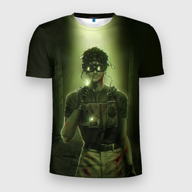 Мужская футболка 3D Slim с принтом The Outlast Trials игра в Петрозаводске, 100% полиэстер с улучшенными характеристиками | приталенный силуэт, круглая горловина, широкие плечи, сужается к линии бедра | Тематика изображения на принте: 