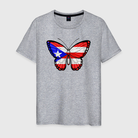 Мужская футболка хлопок с принтом Бабочка Пуэрто Рико в Санкт-Петербурге, 100% хлопок | прямой крой, круглый вырез горловины, длина до линии бедер, слегка спущенное плечо. | 