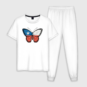 Мужская пижама хлопок с принтом Бабочка Чили в Петрозаводске, 100% хлопок | брюки и футболка прямого кроя, без карманов, на брюках мягкая резинка на поясе и по низу штанин
 | 