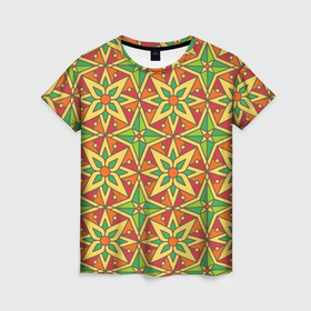 Женская футболка 3D с принтом Color stars в Курске, 100% полиэфир ( синтетическое хлопкоподобное полотно) | прямой крой, круглый вырез горловины, длина до линии бедер | 