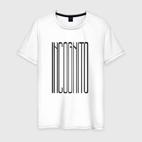 Мужская футболка хлопок с принтом Incognito в Кировске, 100% хлопок | прямой крой, круглый вырез горловины, длина до линии бедер, слегка спущенное плечо. | 