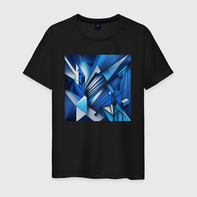 Мужская футболка хлопок с принтом Геометрический абстрактный принт в Санкт-Петербурге, 100% хлопок | прямой крой, круглый вырез горловины, длина до линии бедер, слегка спущенное плечо. | 