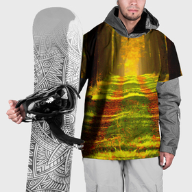 Накидка на куртку 3D с принтом Дорога среди деревьев в Санкт-Петербурге, 100% полиэстер |  | Тематика изображения на принте: 