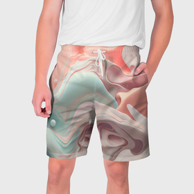 Мужские шорты 3D с принтом Нюдовый всплеск ,  полиэстер 100% | прямой крой, два кармана без застежек по бокам. Мягкая трикотажная резинка на поясе, внутри которой широкие завязки. Длина чуть выше колен | 