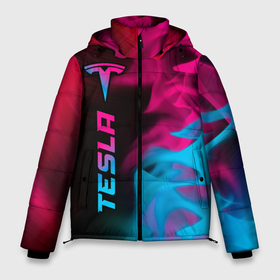 Мужская зимняя куртка 3D с принтом Tesla   neon gradient: по вертикали в Петрозаводске, верх — 100% полиэстер; подкладка — 100% полиэстер; утеплитель — 100% полиэстер | длина ниже бедра, свободный силуэт Оверсайз. Есть воротник-стойка, отстегивающийся капюшон и ветрозащитная планка. 

Боковые карманы с листочкой на кнопках и внутренний карман на молнии. | 