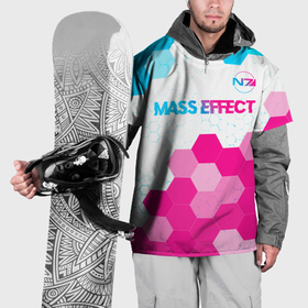Накидка на куртку 3D с принтом Mass Effect neon gradient style: символ сверху в Тюмени, 100% полиэстер |  | 