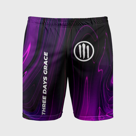 Мужские шорты спортивные с принтом Three Days Grace violet plasma ,  |  | 
