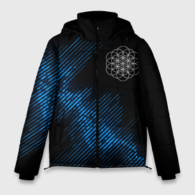 Мужская зимняя куртка 3D с принтом Coldplay звуковая волна в Санкт-Петербурге, верх — 100% полиэстер; подкладка — 100% полиэстер; утеплитель — 100% полиэстер | длина ниже бедра, свободный силуэт Оверсайз. Есть воротник-стойка, отстегивающийся капюшон и ветрозащитная планка. 

Боковые карманы с листочкой на кнопках и внутренний карман на молнии. | 