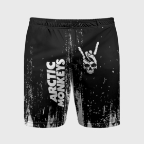 Мужские шорты спортивные с принтом Arctic Monkeys и рок символ на темном фоне ,  |  | 