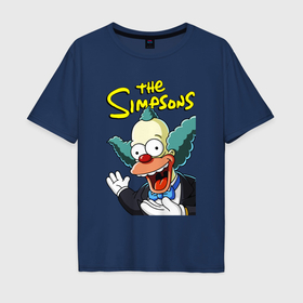 Мужская футболка хлопок Oversize с принтом Krusty the clown в Тюмени, 100% хлопок | свободный крой, круглый ворот, “спинка” длиннее передней части | 