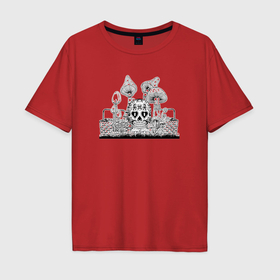 Мужская футболка хлопок Oversize с принтом Mushrooms в Кировске, 100% хлопок | свободный крой, круглый ворот, “спинка” длиннее передней части | 
