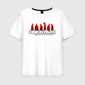 Мужская футболка хлопок Oversize с принтом Linkin Park rock в Санкт-Петербурге, 100% хлопок | свободный крой, круглый ворот, “спинка” длиннее передней части | 