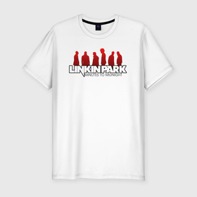 Мужская футболка хлопок Slim с принтом Linkin Park rock в Белгороде, 92% хлопок, 8% лайкра | приталенный силуэт, круглый вырез ворота, длина до линии бедра, короткий рукав | 