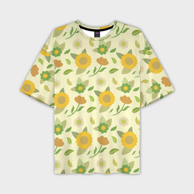 Мужская футболка oversize 3D с принтом Цветы лета ,  |  | 