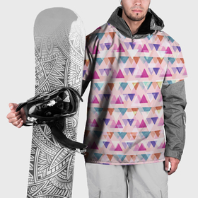 Накидка на куртку 3D с принтом Цветные треугольники в Кировске, 100% полиэстер |  | Тематика изображения на принте: 