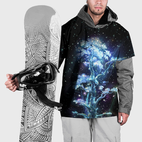 Накидка на куртку 3D с принтом Фантастическое серебряное дерево в Курске, 100% полиэстер |  | 