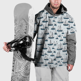 Накидка на куртку 3D с принтом Кораблики паттерн в Курске, 100% полиэстер |  | 