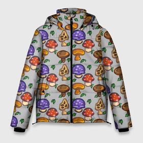 Мужская зимняя куртка 3D с принтом Stardew valley   pixel mushrooms в Кировске, верх — 100% полиэстер; подкладка — 100% полиэстер; утеплитель — 100% полиэстер | длина ниже бедра, свободный силуэт Оверсайз. Есть воротник-стойка, отстегивающийся капюшон и ветрозащитная планка. 

Боковые карманы с листочкой на кнопках и внутренний карман на молнии. | 
