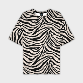 Мужская футболка oversize 3D с принтом Полосатая шкура зебры, белого тигра ,  |  | 