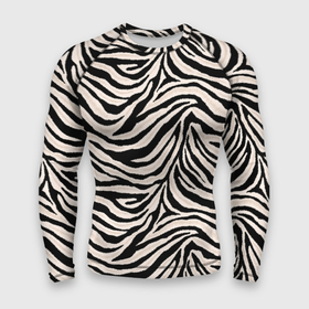 Мужской рашгард 3D с принтом Полосатая шкура зебры, белого тигра в Петрозаводске,  |  | Тематика изображения на принте: 