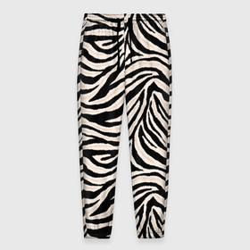 Мужские брюки 3D с принтом Полосатая шкура зебры, белого тигра , 100% полиэстер | манжеты по низу, эластичный пояс регулируется шнурком, по бокам два кармана без застежек, внутренняя часть кармана из мелкой сетки | 
