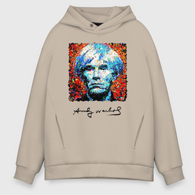Мужское худи Oversize хлопок с принтом Andy Warhol   celebrity в Екатеринбурге, френч-терри — 70% хлопок, 30% полиэстер. Мягкий теплый начес внутри —100% хлопок | боковые карманы, эластичные манжеты и нижняя кромка, капюшон на магнитной кнопке | 