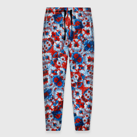 Мужские брюки 3D с принтом Цветы России в городе Новоалтайск, 100% полиэстер | манжеты по низу, эластичный пояс регулируется шнурком, по бокам два кармана без застежек, внутренняя часть кармана из мелкой сетки | 