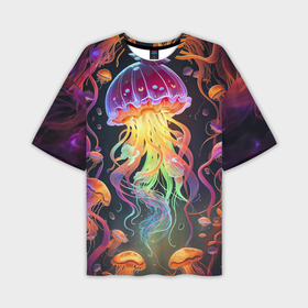 Мужская футболка oversize 3D с принтом Фантастическая медуза в Курске,  |  | 