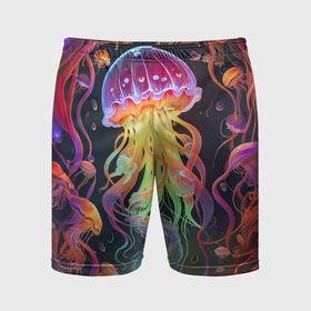 Мужские шорты спортивные с принтом Фантастическая медуза в Белгороде,  |  | 